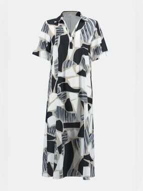 Joseph Ribkoff Abstract Print Tunic Dress - Black, White, Beige